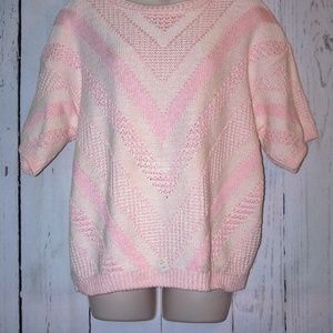 Cabellas For Women Pink and White Chunky Knit Top